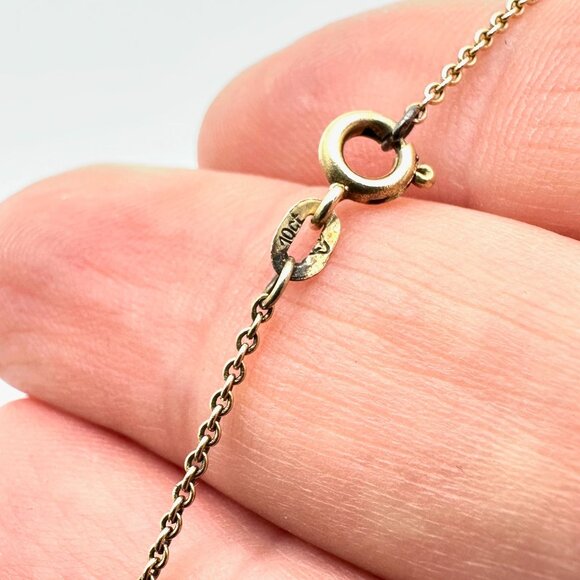 Vintage 10K Yellow Gold Red Garnet Cluster Necklace 17 Inch 6.4 Grams - Picture 4 of 5